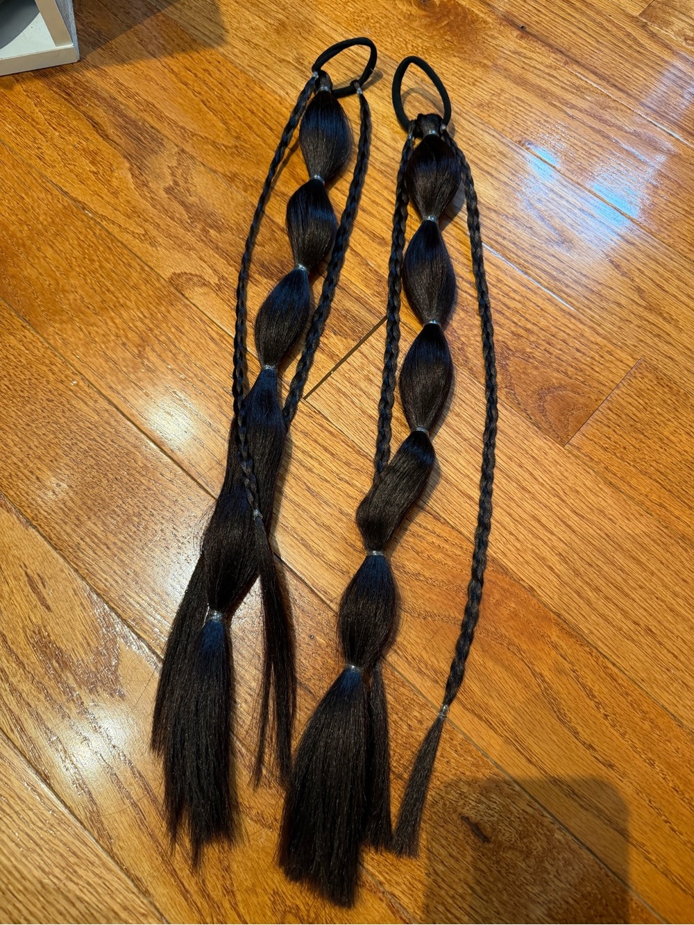 Black Bubble Ponytail Hair Extensions with Elastic Loop